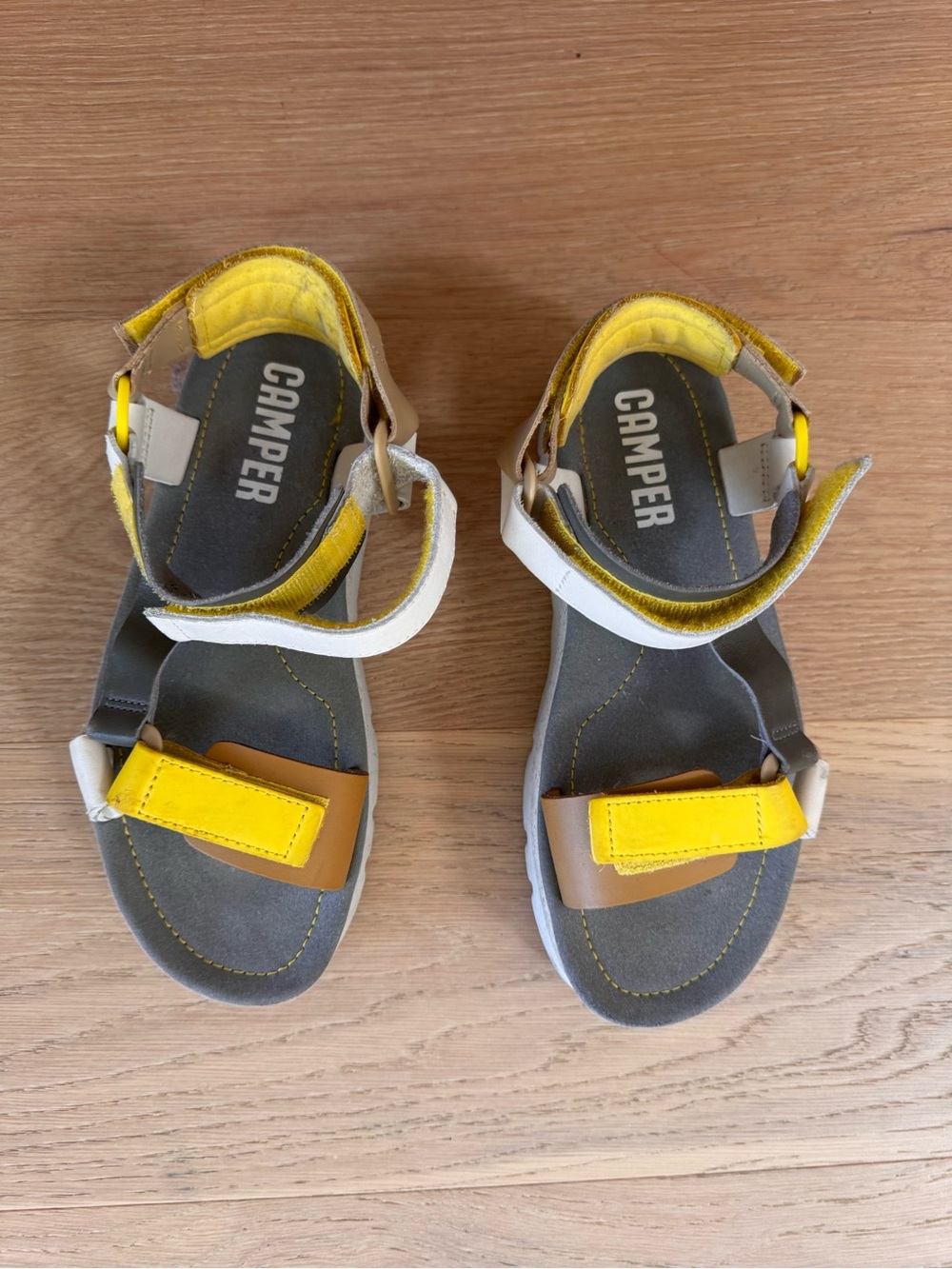Camper Velcro Platform Strap Sandals